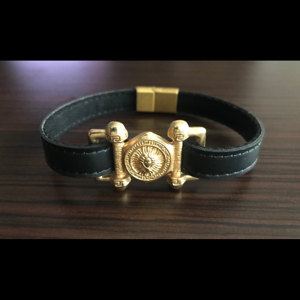 DeMarcus Alexan Sun Golden Leather Bracelet